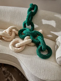 Westwing Collection Cojín de borreguillo Chain Dotty