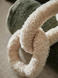 Westwing Collection Cojín de borreguillo Chain Dotty