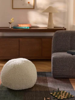 Westwing Collection Cojín de suelo de borreguillo Dotty^ Cojines Para Suelo Y Pufs|Mantas