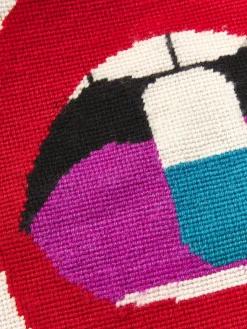 Jonathan Adler Cojín decorativo artesanal de lana con motivo de labios Full Dose^ Cojines Decorativos|Mantas