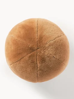 Westwing Collection Cojín decorativo redondo de piel sintética Ginny