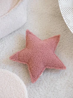 Wigiwama Cojín peluche de borreguillo Star^Niños Decoración Infantil|Cojines Infantiles