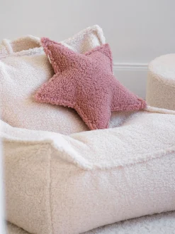 Wigiwama Cojín peluche de borreguillo Star^Niños Decoración Infantil|Cojines Infantiles