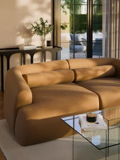 Westwing Collection Cojín rulo de sofá en tejido bouclé Sofia