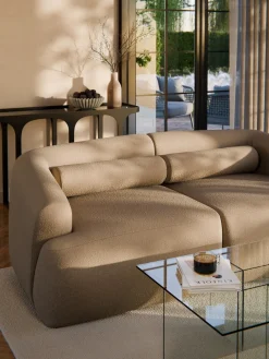 Westwing Collection Cojín rulo de sofá en tejido bouclé Sofia