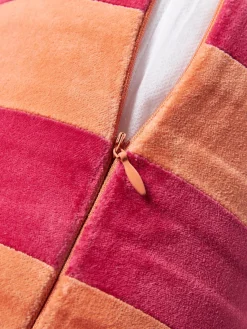 Westwing Collection Cojín rulo de terciopelo patchwork Remus