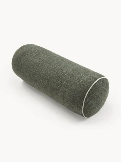 Westwing Collection Cojín rulo en tejido bouclé con ribete Aya