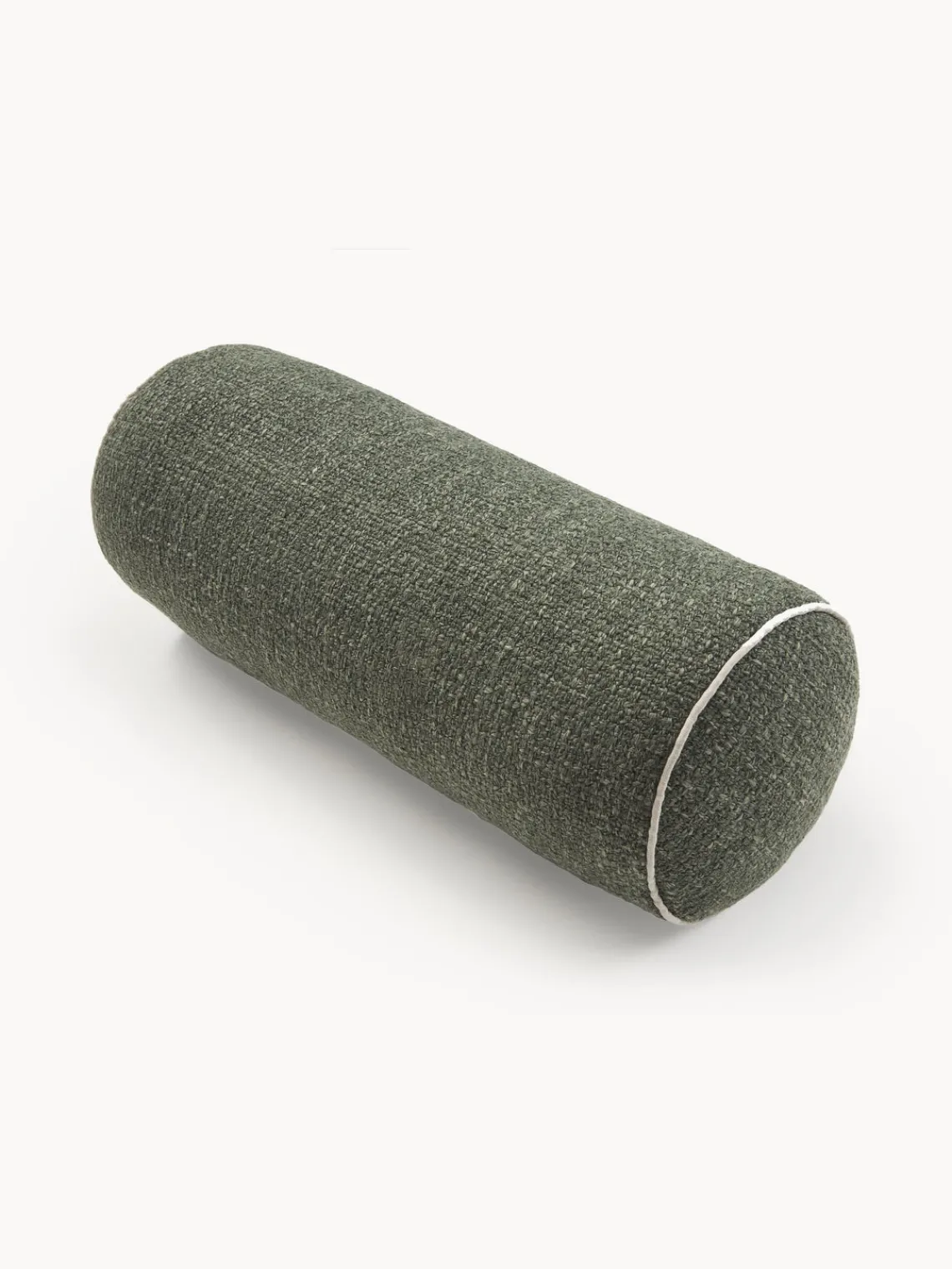 Westwing Collection Cojín rulo en tejido bouclé con ribete Aya