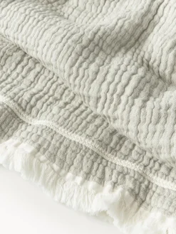 Westwing Collection Colcha de algodón con flecos Kailani^ Mantas|Colchas