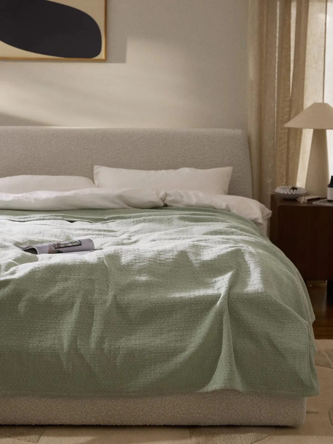 Westwing Collection Colcha de algodón Lazlo