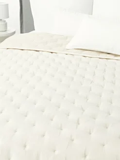 Westwing Collection Colcha de terciopelo acolchada Cheryl