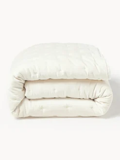 Westwing Collection Colcha de terciopelo acolchada Cheryl