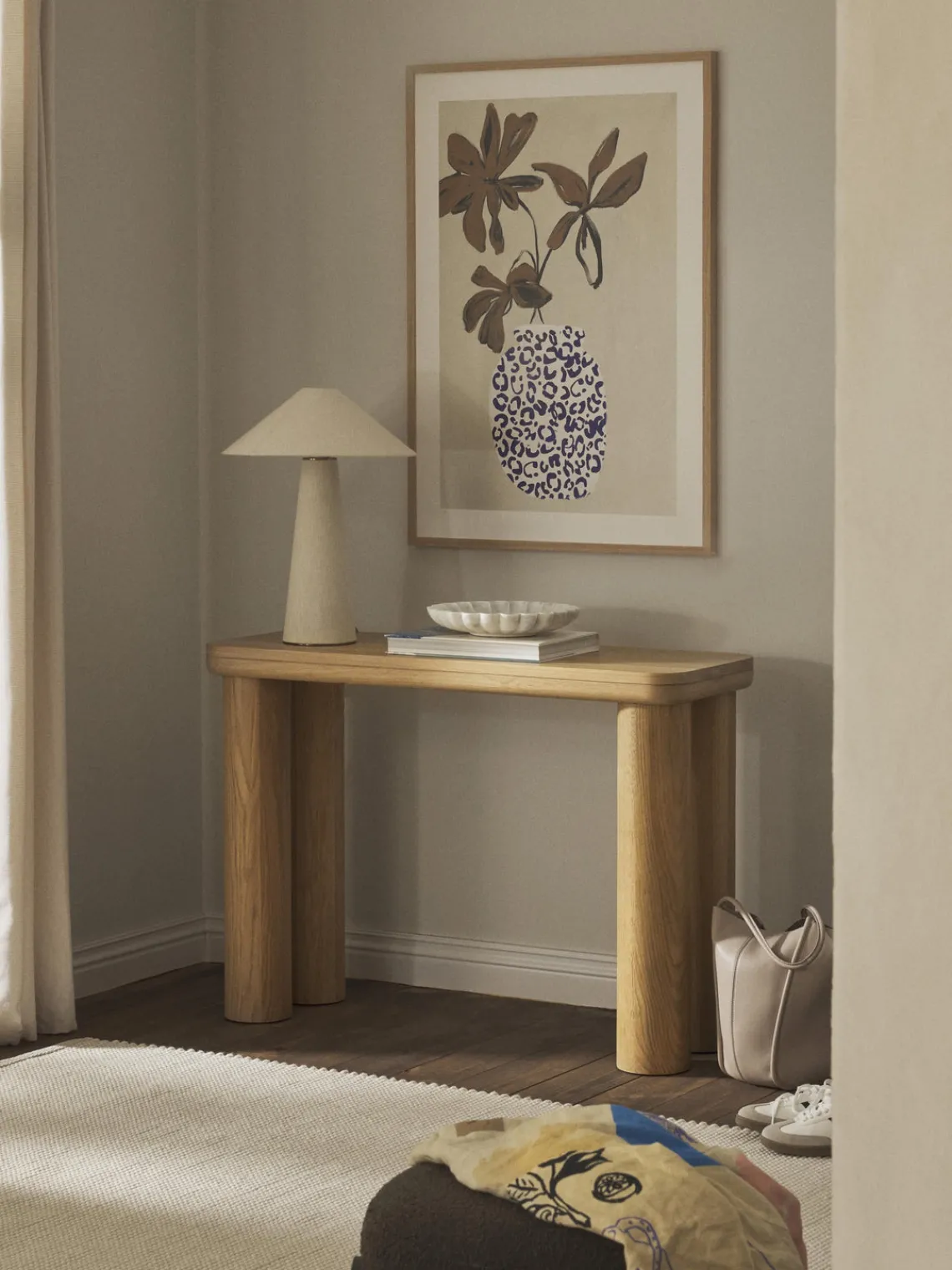 Westwing Collection Consola de madera de roble Kalia