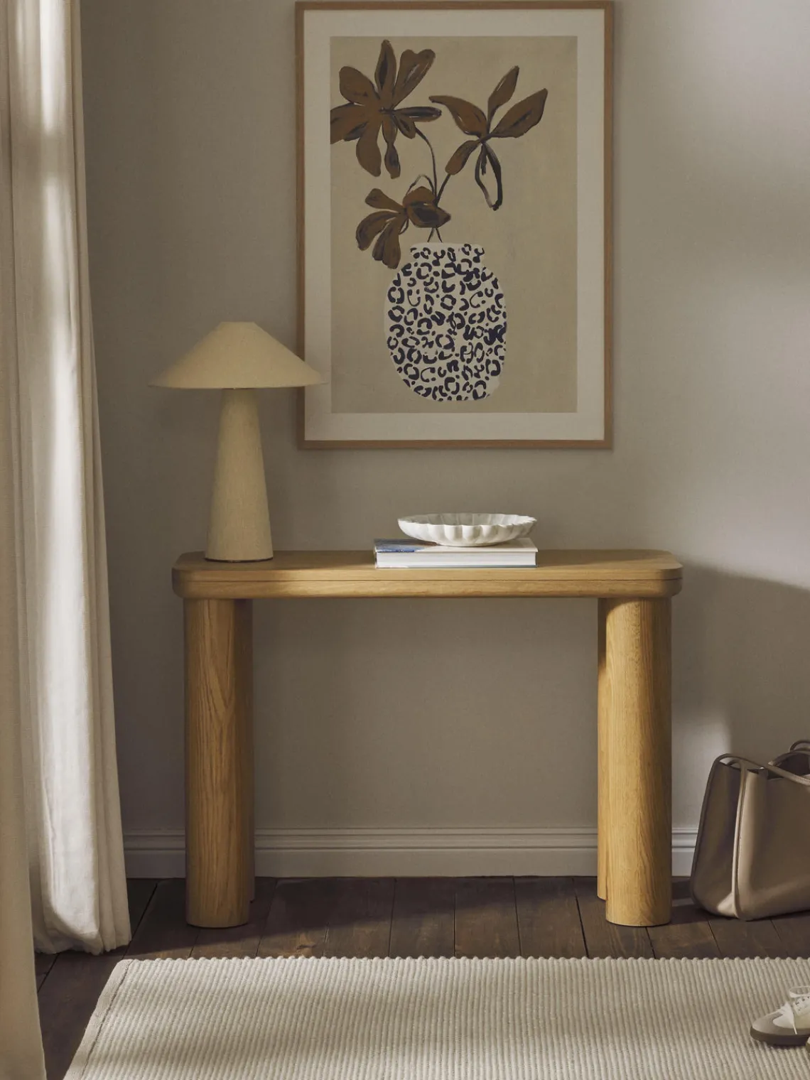 Westwing Collection Consola de madera de roble Kalia