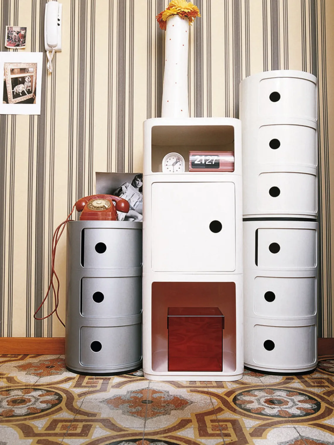 Kartell Contenedor de diseño Componibili, 3 módulos