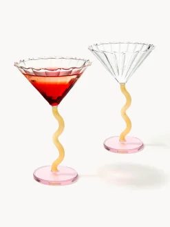 &k Amsterdam Copas de cóctel de vidrio de borosilicato Curve, 2 uds.