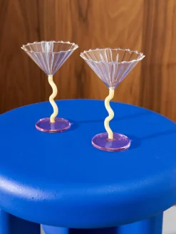 &k Amsterdam Copas de cóctel de vidrio de borosilicato Curve, 2 uds.