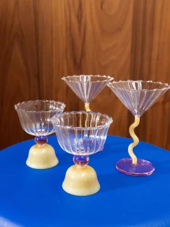 &k Amsterdam Copas de cóctel de vidrio de borosilicato Curve, 2 uds.