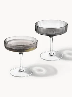 Ferm Living Copas de champán sopladas con relieves Ripple^ Copas De Champagne|Vajillas Completas