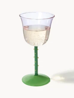 &k Amsterdam Copas de vino artesanales de vidrio borosilicato Dot, 2 uds.