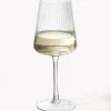 Westwing Collection Copas de vino blanco artesanales con relieves Cami, 4 uds.