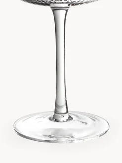 Westwing Collection Copas de vino blanco artesanales con relieves Cami, 4 uds.