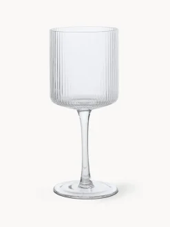 Ferm Living Copas de vino blanco sopladas con relieve Ripple, 2 uds.^ Copas De Vino|Vajillas Completas