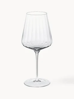 GEORG JENSEN Copas de vino tinto de cristal con relieves Bernadotte, 6 uds.