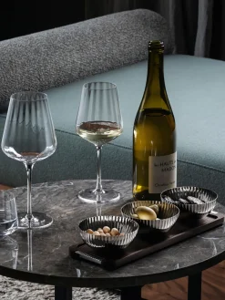 GEORG JENSEN Copas de vino tinto de cristal con relieves Bernadotte, 6 uds.