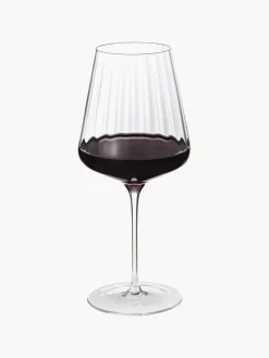 GEORG JENSEN Copas de vino tinto de cristal con relieves Bernadotte, 6 uds.