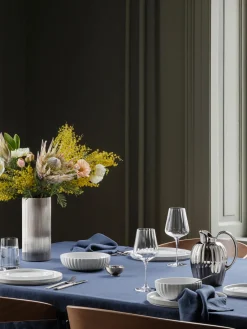 GEORG JENSEN Copas de vino tinto de cristal con relieves Bernadotte, 6 uds.