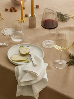 GEORG JENSEN Copas de vino tinto de cristal con relieves Bernadotte, 6 uds.