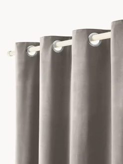 Westwing Collection Cortinas de terciopelo oscuras con ojales Rush, 2 uds.^ Cortinas Y Visillos|Mantas