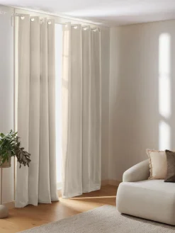 Westwing Collection Cortinas oscurecedoras de terciopelo con ojales Rush, 2 uds.