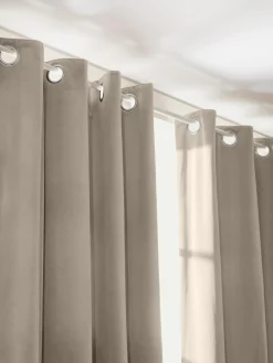 Westwing Collection Cortinas oscurecedoras de terciopelo con ojales Rush, 2 uds.