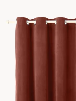 Westwing Collection Cortinas oscurecedoras de terciopelo con ojales Rush, 2 uds.