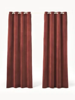Westwing Collection Cortinas oscurecedoras de terciopelo con ojales Rush, 2 uds.