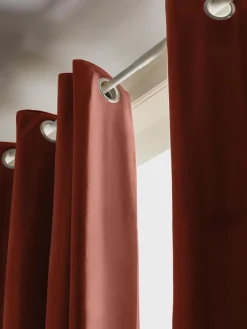 Westwing Collection Cortinas oscurecedoras de terciopelo con ojales Rush, 2 uds.