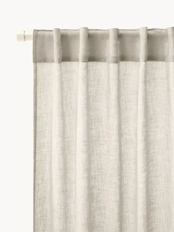 Westwing Collection Cortinas semitransparente con cinta de lazo Gardine Ibiza, 2 uds.