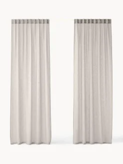 Westwing Collection Cortinas semitransparente con cinta de lazo Gardine Ibiza, 2 uds.