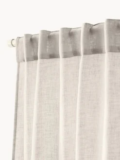 Westwing Collection Cortinas semitransparente con cinta de lazo Gardine Ibiza, 2 uds.