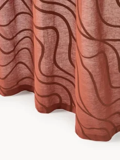 Westwing Collection Cortinas semitransparentes con lazos Lidia, 2 uds.