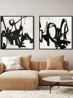 Malerifabrikken Cuadro en lienzo pintado a mano con marco de madera Playblack^ Lienzos|Jarrones