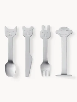 Niños Gense Cubertería infantil cepillada mate Animal Friends, 4 pzs.