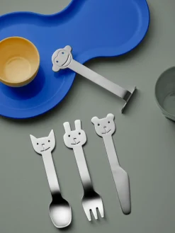 Niños Gense Cubertería infantil cepillada mate Animal Friends, 4 pzs.