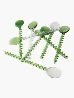 HKLIVING Cucharitas de vidrio Emeralds, 4 uds.^ Cubiertos Individuales|Juego De Cubiertos