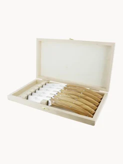 André Verdier / Laguiole Cuchillos de mesa artesanales satinados Le Thiers Elegance, 6 uds.