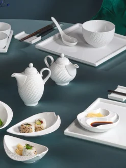 Meissen Cuenco con tapa artesanal con relieves Wellenspiel