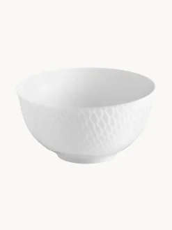 Meissen Cuenco con tapa artesanal con relieves Wellenspiel