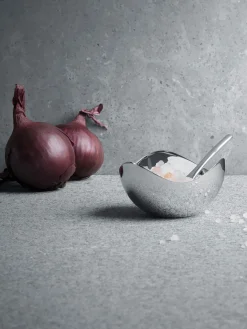 GEORG JENSEN Cuenco de sal de acero inoxidable Bloom, con cuchara^ Molinillos De Especias|Molinillos De Especias
